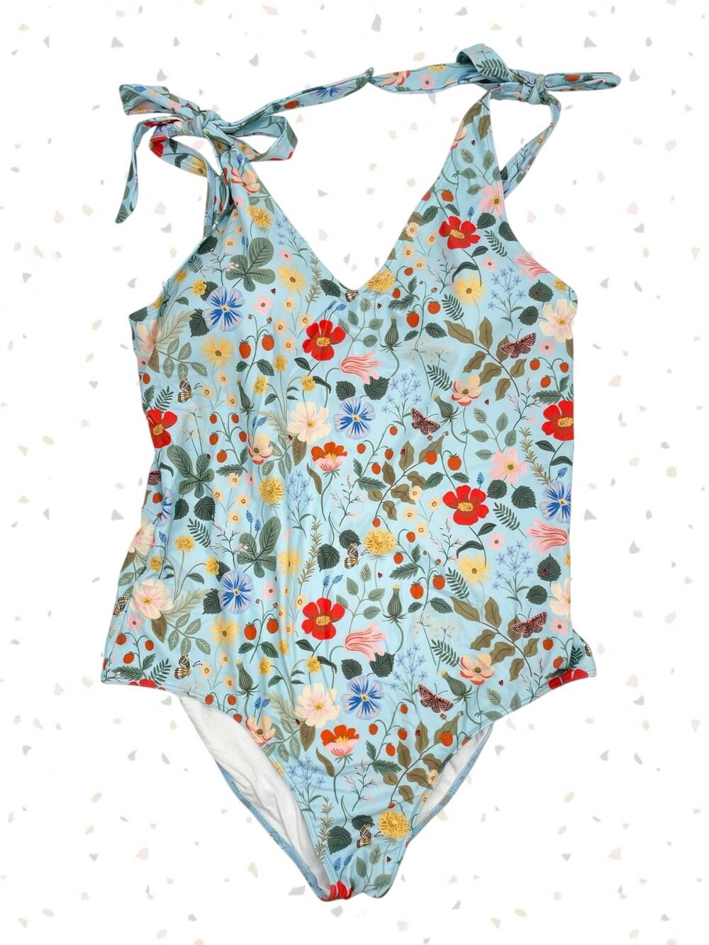 Summersalt Blue Floral One Piece Bow Backflip Strawberry Fields Swimsuit Size 22